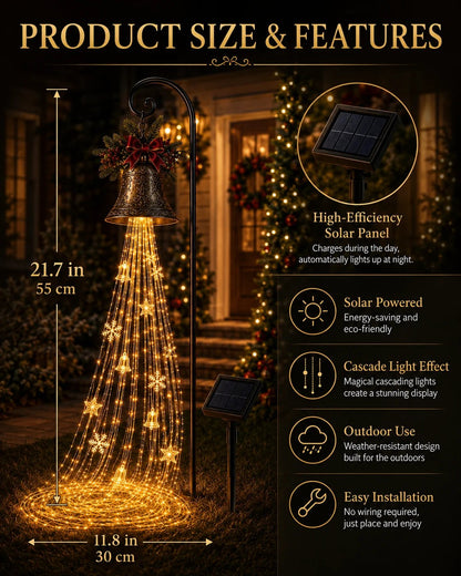 🎄Christmas Early Bird Deal- Christmas Bell Cascade Solar Yard Light✨