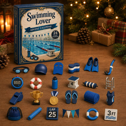 ⏳ Last Day 49% OFF – 🏊 Swim-Life Advent Calendar 2026 | 24 Swim-Themed 3D Figurines 💦