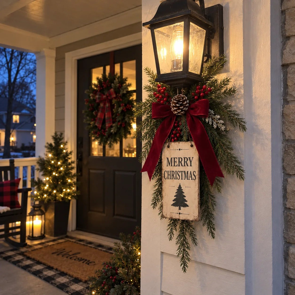 🔥HOT SALE🔥Vintage Merry Christmas Lantern Swag