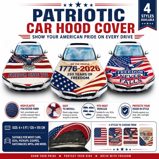 🇺🇸 Universal American Hood Flag Cover 🔥 Fits Most Cars, SUVs & Pickups🦅[Buy 2 Free Shipping]