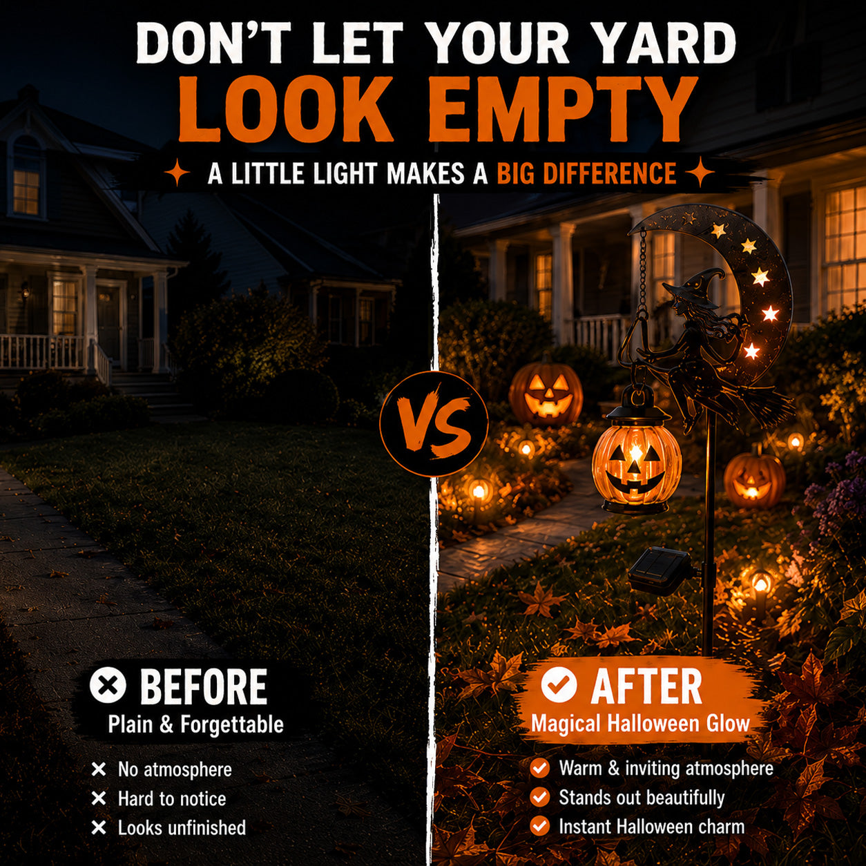 🎃 Halloween Early Bird Sale | 49% OFF Witch and Pumpkin Moon-Shaped Garden Stake Light