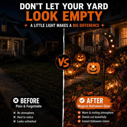 🎃 Halloween Early Bird Sale | 49% OFF Witch and Pumpkin Moon-Shaped Garden Stake Light