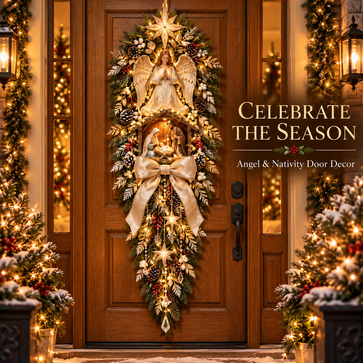 ✝️✨Angel & Nativity Scene Wreath🌹