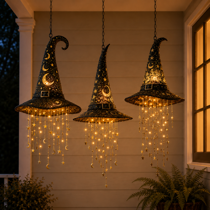 Lighted Witch Hat Hanging Chime