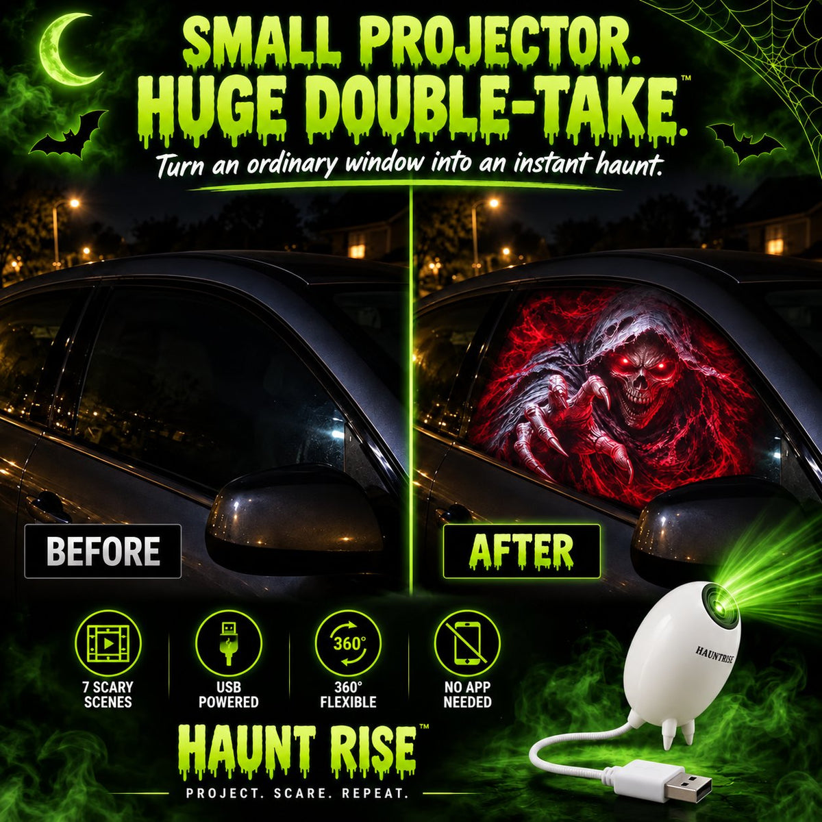 ⏳ Last day! 49% OFF – 👻 Haunted Window Projector