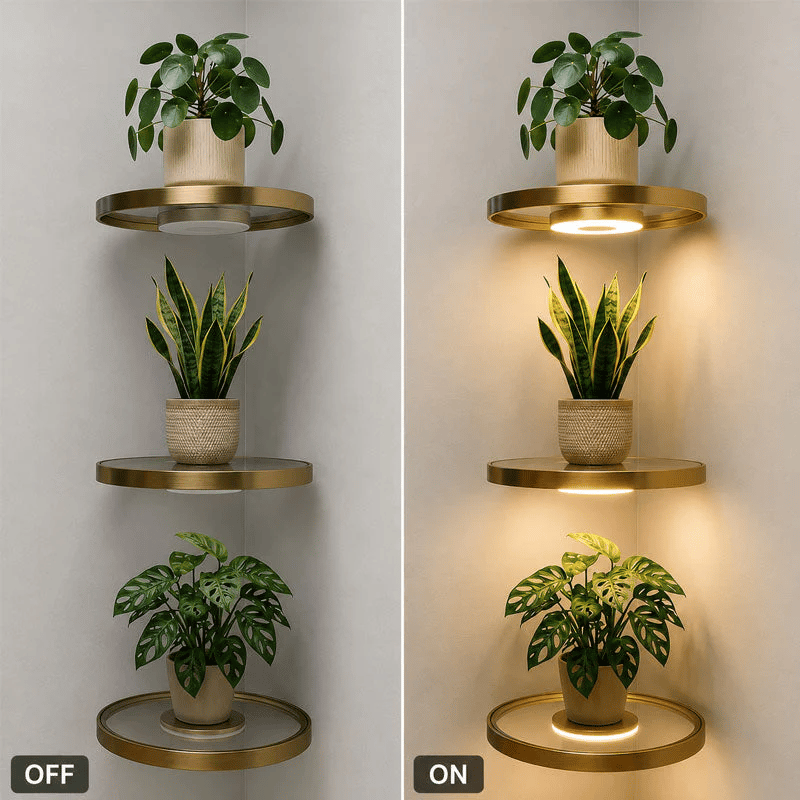 Illuminated Floating Corner Shelf ✨ Turn Empty Corners Into Glowing Showpieces