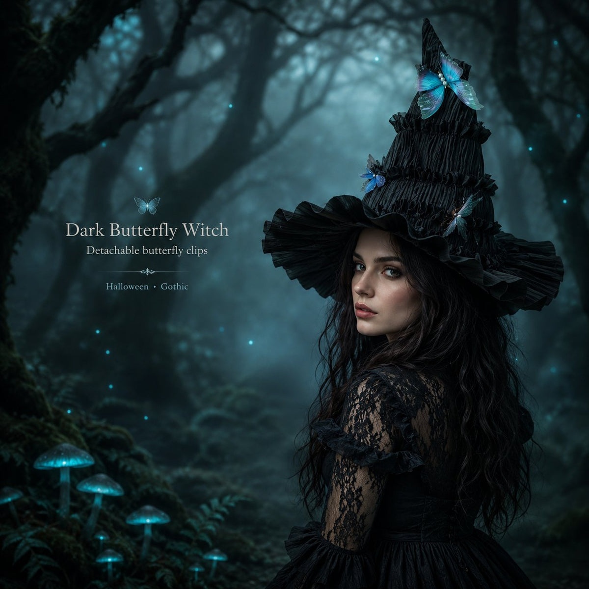 🖤 Gothic Butterfly Witch Hat™