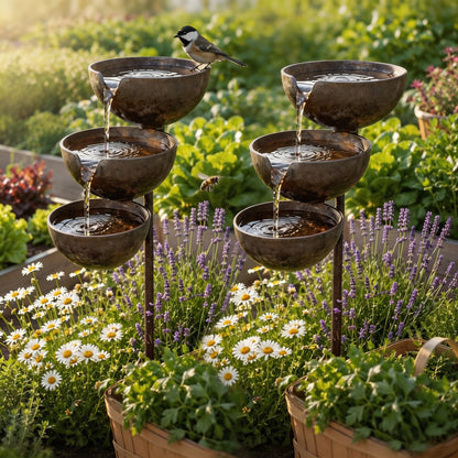 🌧️ Rain Catcher Self-Filling Bird Bath 🐦 Weatherproof Outdoor Garden Bird Water Bowl