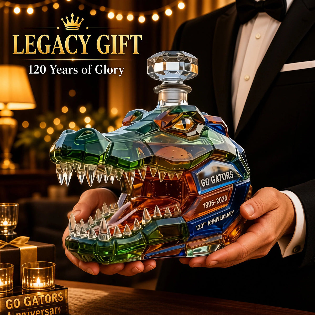 🐊 120th Anniversary Alligator Decanter – Bold Gator Spirit Meets Timeless Craftsmanship | Collector’s Edition 🐊✨