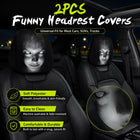 😆 Funny Cartoon Car Headrest Covers – 2PCS Universal Fit 🚗