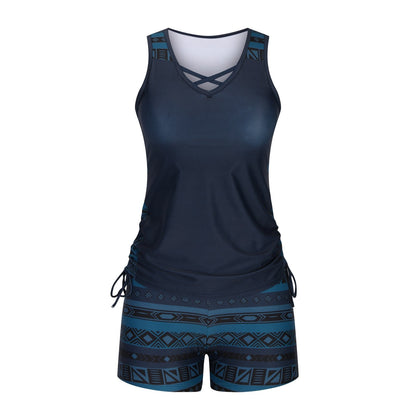 ⏰LAST DAY 60% OFF - Miraclesuit Women's 2-Piece Tummy Control Tankini Set with Built-In Bra – Flattering Boho Swimwear with Shorts🔥 Buy 2 Free Shipping