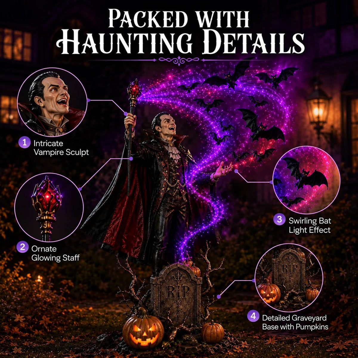 🔥🎃Today 49% OFF🦇Vampire Summoning Bats Garden Light-📦Buy Two Get Free Shipping