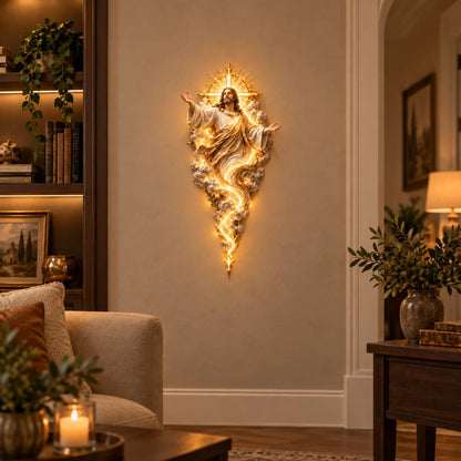 🔥Last Day 49% OFF -  ✝️ Light of the World Jesus Wall Sculpture – A Radiant Symbol of Faith for the Home