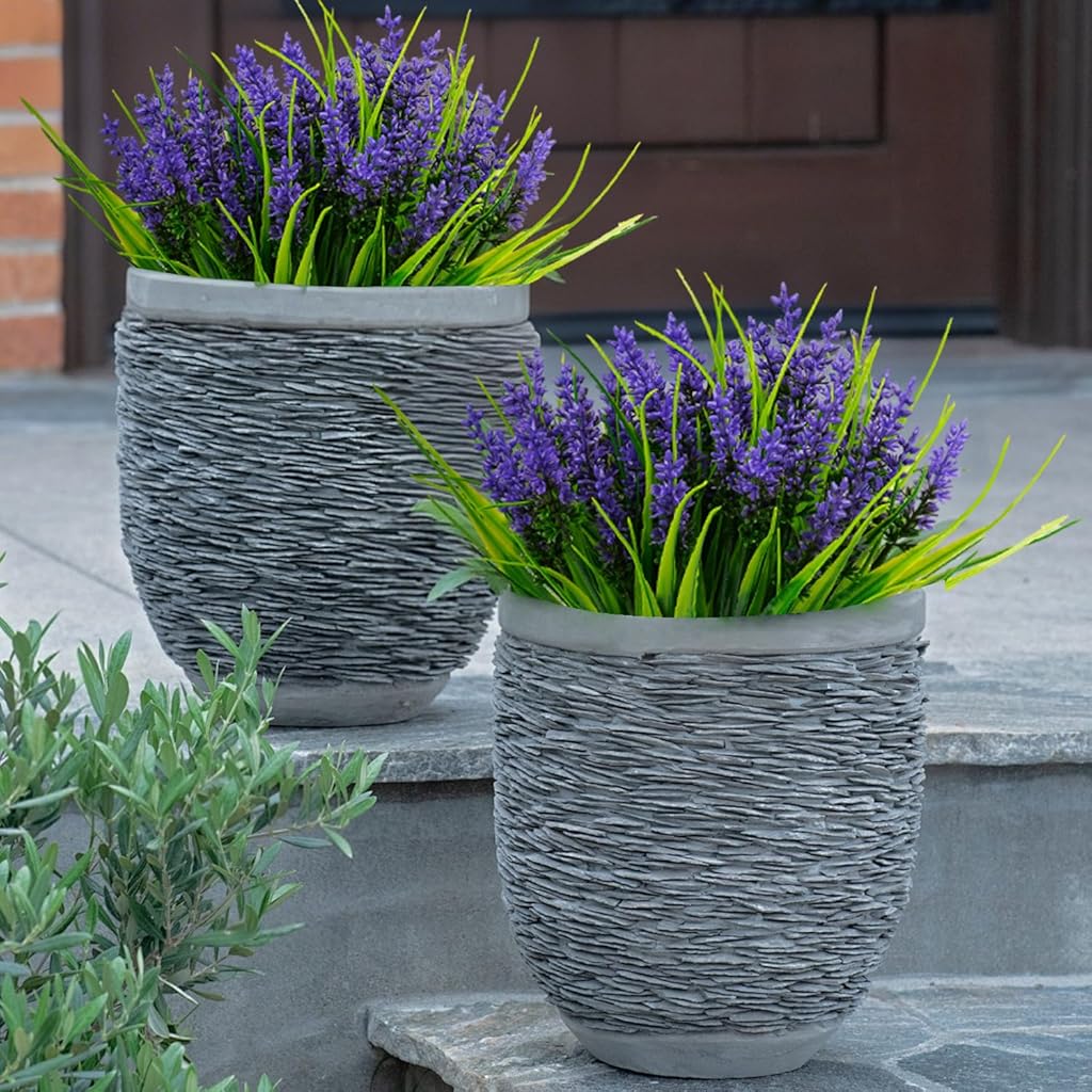 Charming UV Resistant Artificial Lavender - Outdoor & Indoor Plastic Faux Lavender Decor
