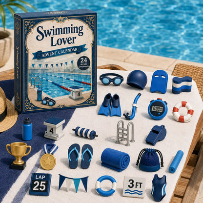 ⏳ Last Day 49% OFF – 🏊 Swim-Life Advent Calendar 2026 | 24 Swim-Themed 3D Figurines 💦