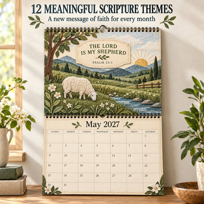 ✝️ 2027 Psalms Wall Calendar | Monthly Scripture &amp; Christian Artwork