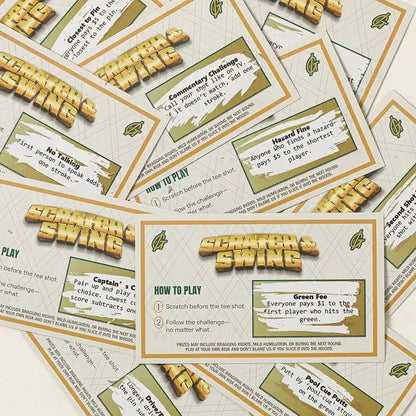 🏌🎁 Gamblin' Golf Scratch & SwingTM – Scratch-Off Golf Challenge Card Game | 3 Packs Included (57 Total Cards)