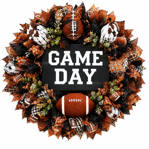 🏈 Handmade Style Football Wreath – Add Game Day Energy To Your Home
