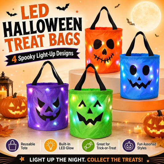 🔥 Halloween Early Discount 50% OFF🎃4 Pcs Halloween Candy Bucket with LED Lights