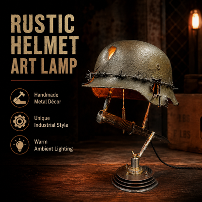 🪖 War Relic Vintage Helmet Table Lamp
