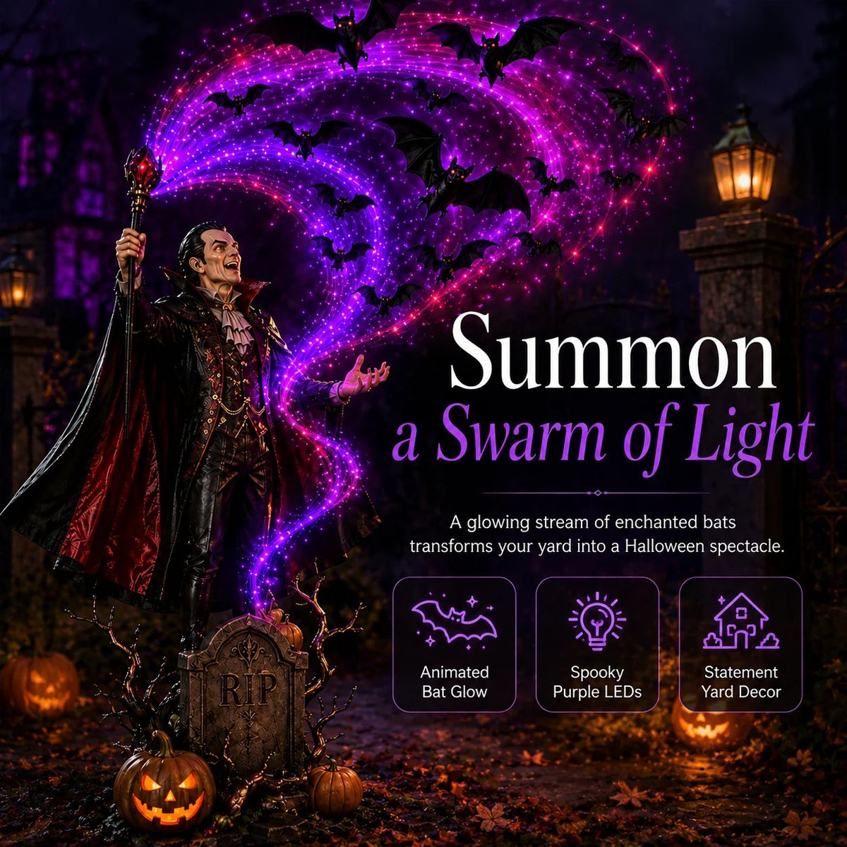 🔥🎃Today 49% OFF🦇Vampire Summoning Bats Garden Light-📦Buy Two Get Free Shipping