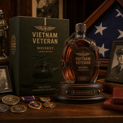 🎖️Vietnam Veteran Tribute Whiskey Decanter Gift Set–💛All Gave Some, Some Gave All