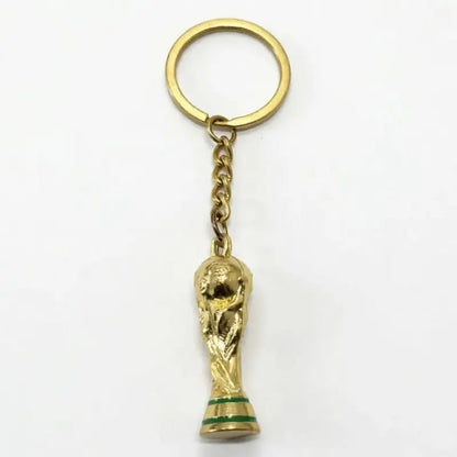 Sports Ball & Gold Trophy Keychain Set