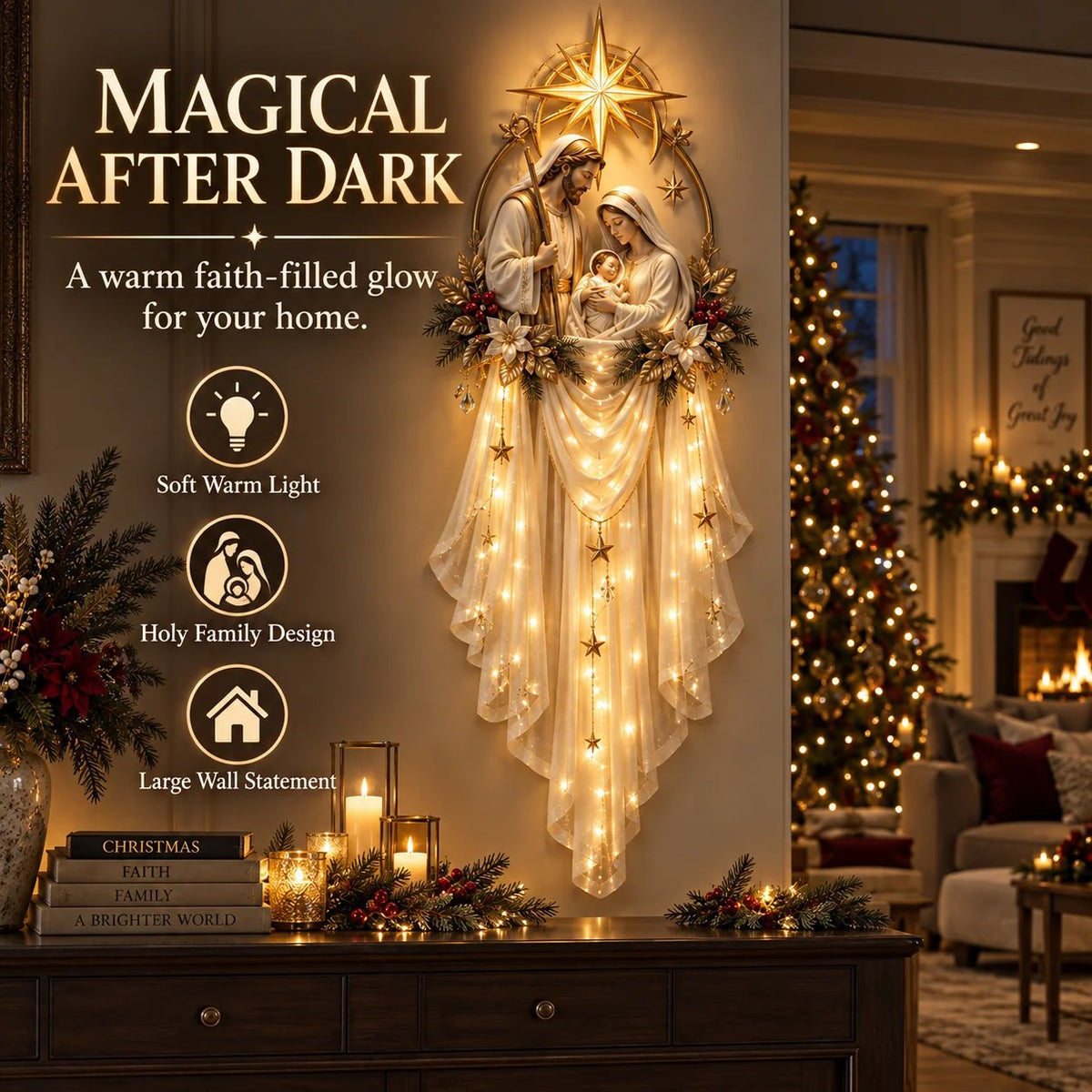 ✨49% OFF Today | Holy Family Star Veil™ – Meaningful Christmas Wall Decor