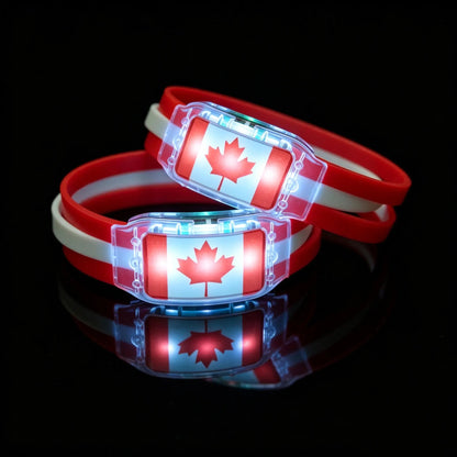⚽✨2PCS LED Light Up National Flag Wristbands