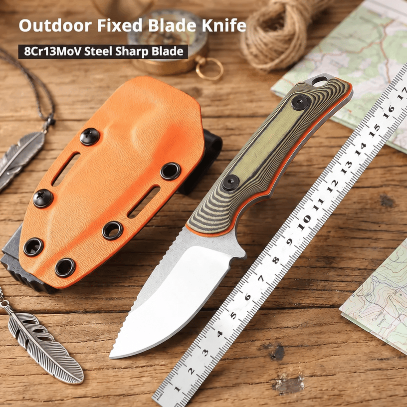 Fixed Blade Knife with Slim Kydex Sheath