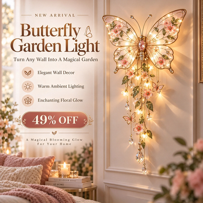 ✨ Winged Garden Light – Enchanting Floral Wall Decor ✨