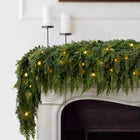 🏆2026 HOT SALE💥 Pre-lit Christmas Cedar Garland – Warm Holiday Glow for Mantels, Stairs & Doorways 🎄✨