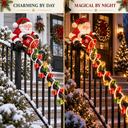 🔥🎅 Santa Magic Gift Cascade Railing Light