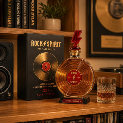 ⚡Rock Spirit 33⅓ RPM Vinyl Record Whiskey Decanter – Rock Forever Collector’s Edition