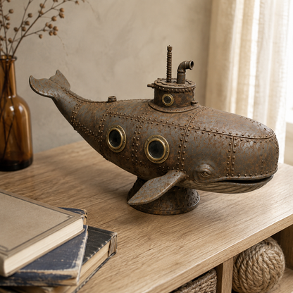 🐳Vintage Mechanical Whale Sculpture