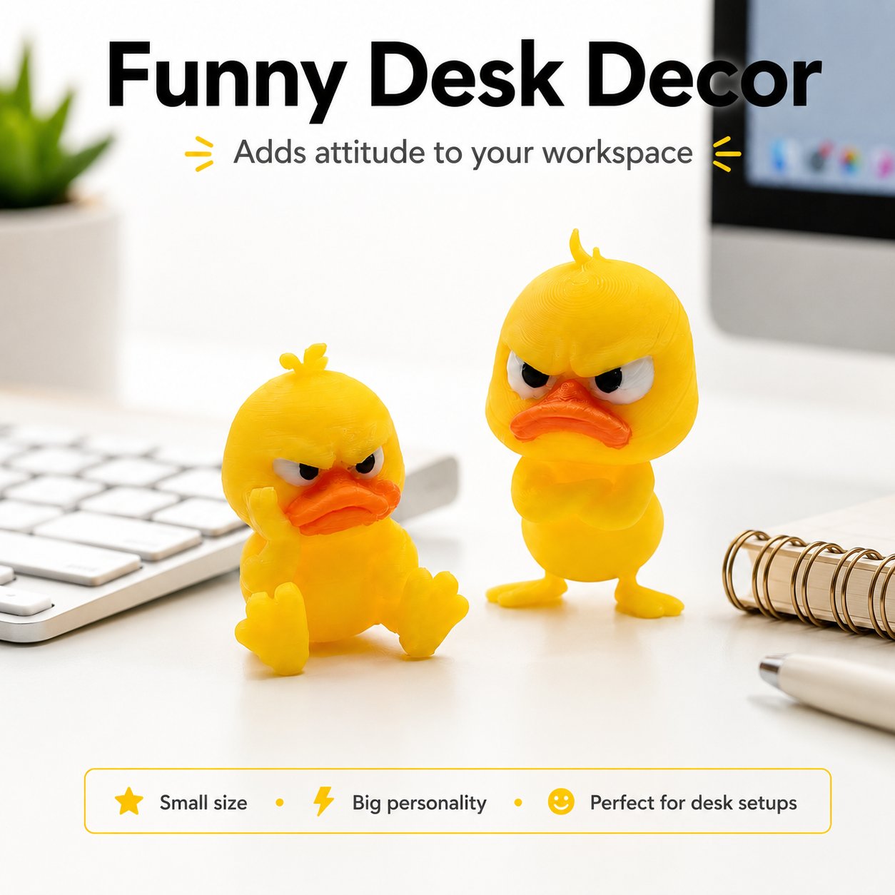🔥🎁😠 Angry Duck Desk Figurine — Add a Tiny Attitude to Your Space! 🐥