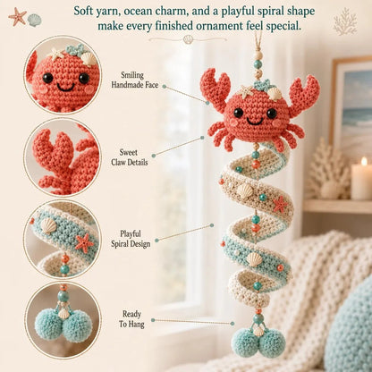 🌊Sea-animal themed crochet hanging kit (spiral) for beginners | Complete kit with all tools and step-by-step guide included💕