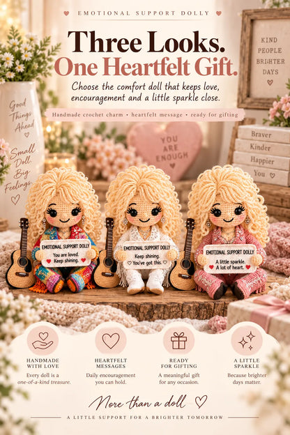 ⏳ Last Day 49% OFF – ❤️ Emotional Support Handmade Crochet Doll | 3 Heartwarming Styles with Encouraging Message Cards for Friendship, Comfort & Meaningful Gifts 🧶