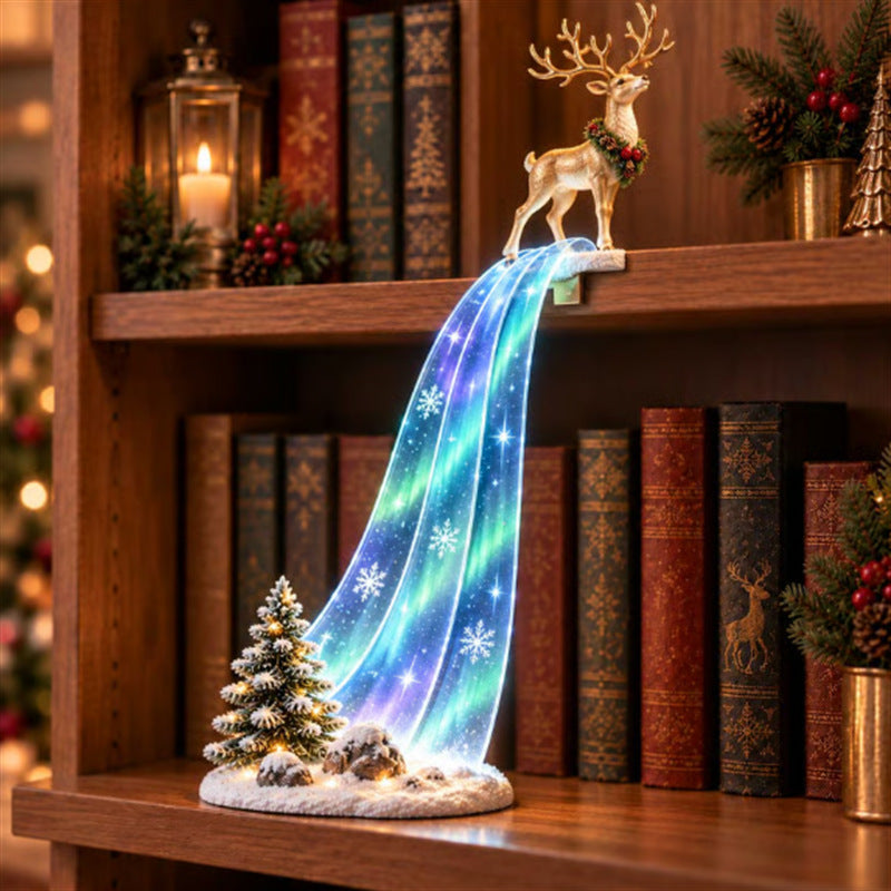 🎅✨Christmas Shelf Sitter Figurine With Light Curtain Decor