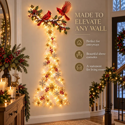 🔥🎁🐦 Cardinal Blessing Cascade Wall Light – Glowing Red Bird & Starlight Wall Décor