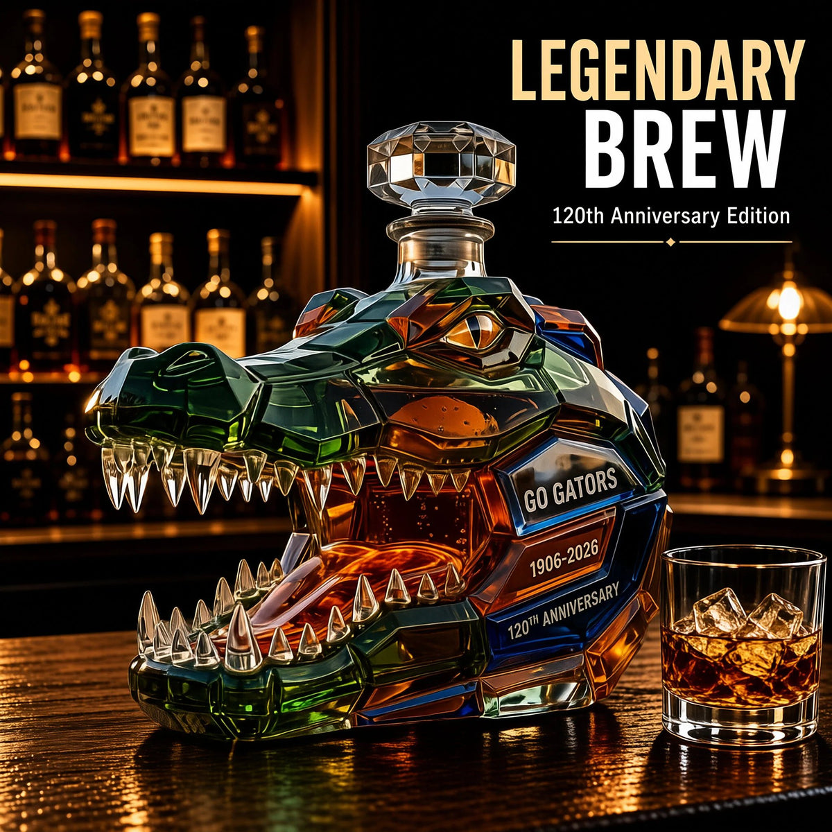 🐊 120th Anniversary Alligator Decanter – Bold Gator Spirit Meets Timeless Craftsmanship | Collector’s Edition 🐊✨