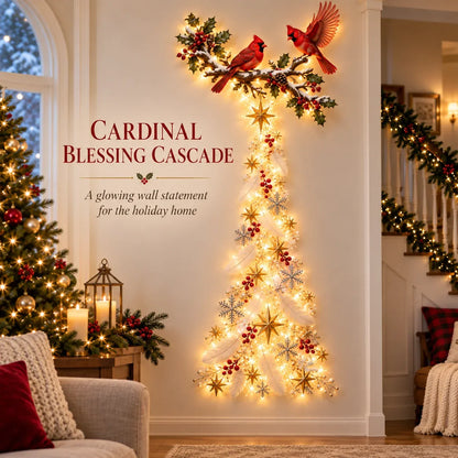 🔥🎁🐦 Cardinal Blessing Cascade Wall Light – Glowing Red Bird & Starlight Wall Décor