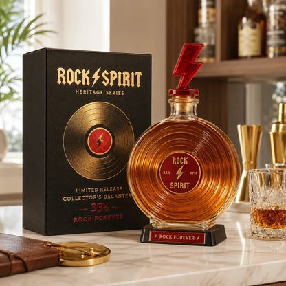 ⚡Rock Spirit 33⅓ RPM Vinyl Record Whiskey Decanter – Rock Forever Collector’s Edition
