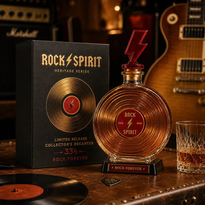 ⚡Rock Spirit 33⅓ RPM Vinyl Record Whiskey Decanter – Rock Forever Collector’s Edition