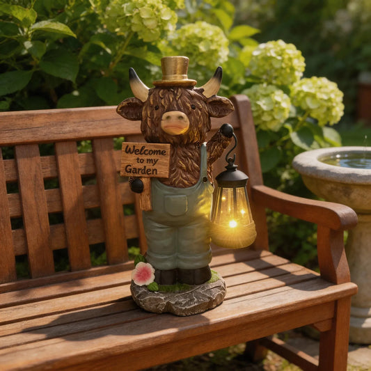 Scottish Highland Bull Garden Welcome Light