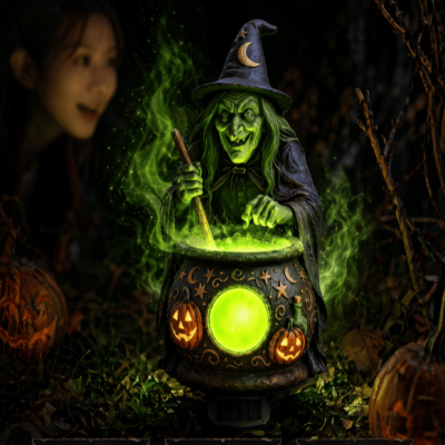 🧙Halloween Solar Witch Cauldron Garden Stake Light