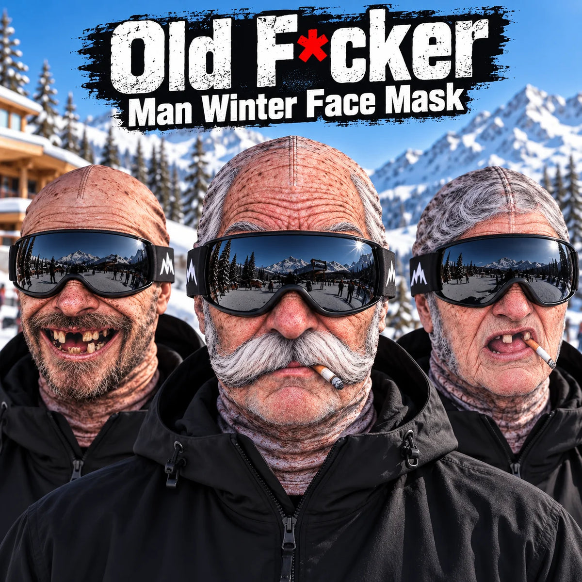 🔥LAST DAY 49% OFF- ☠️Old F*cker Man Winter Face Mask😎Funny Ski & Snowboard Balaclava ⛷️❄️