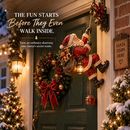 Santa’s Secret Climb – Lighted Christmas Wall Decoration 🎁✨
