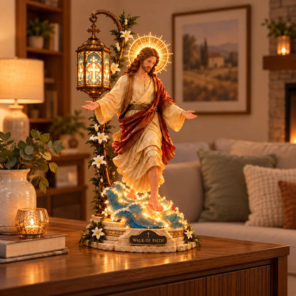 ✨Walk by Faith™ Illuminated Jesus Walking on Water Sculpture