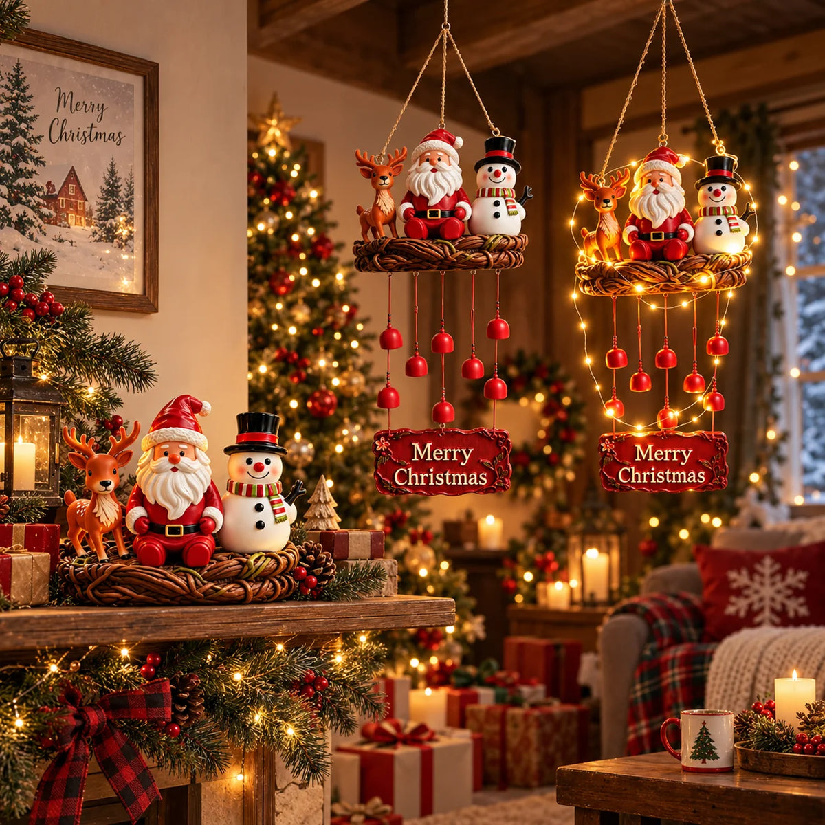 🎄 50% OFF | Santa, Snowman & Reindeer Christmas Wind Chime 🔔✨